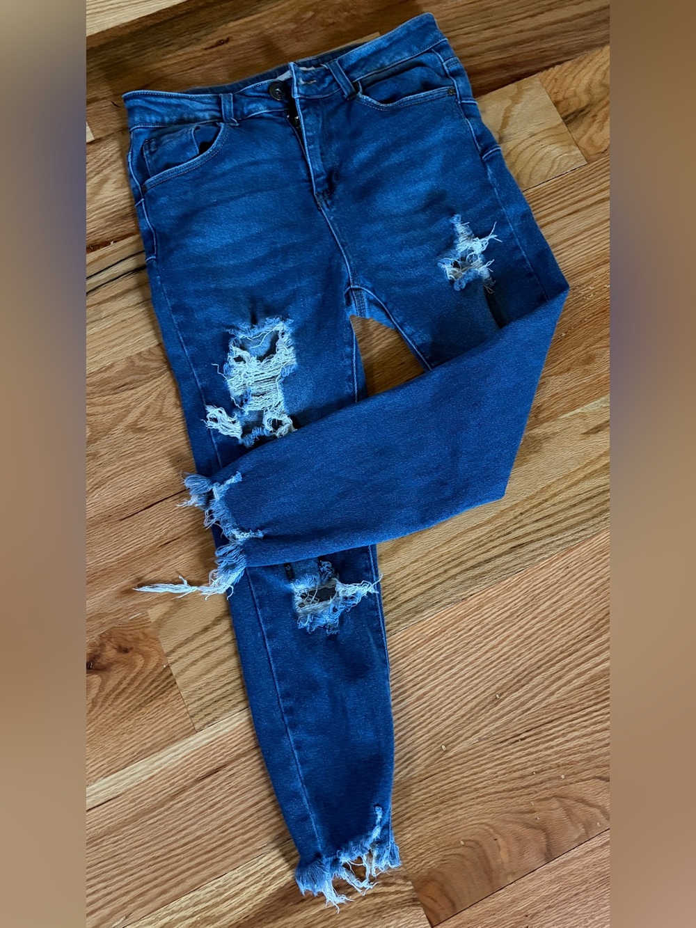 Women’s Distressed Skinny Jeans - Blue